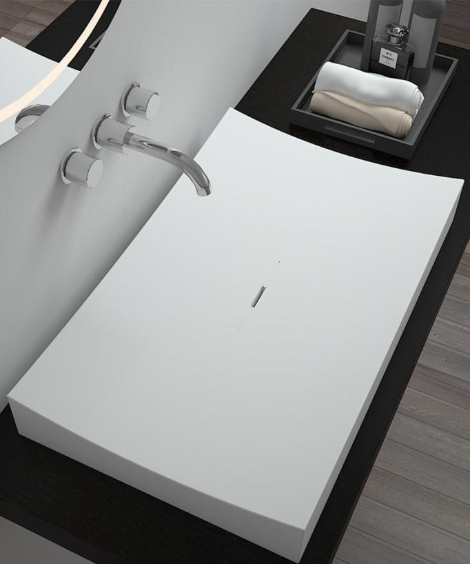 Owando Rectangular Countertop Basin - Matte White