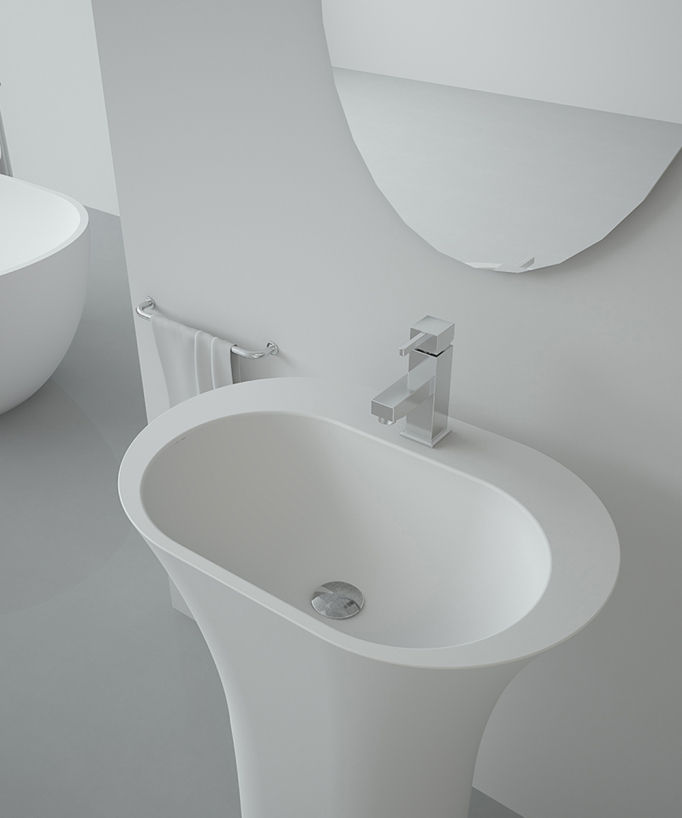 Madingo Oval Freestanding Basin - Matte White
