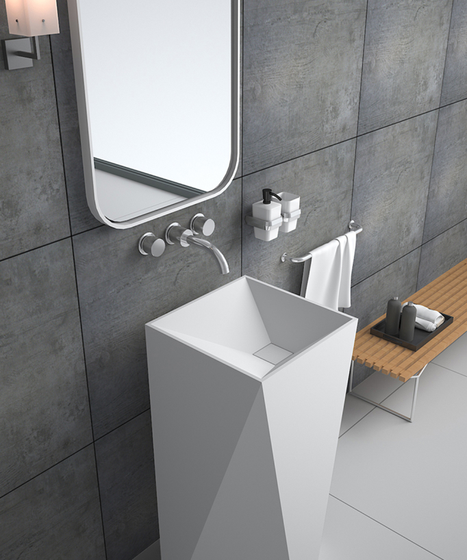 Zanaga Square Freestanding Basin - Matte White