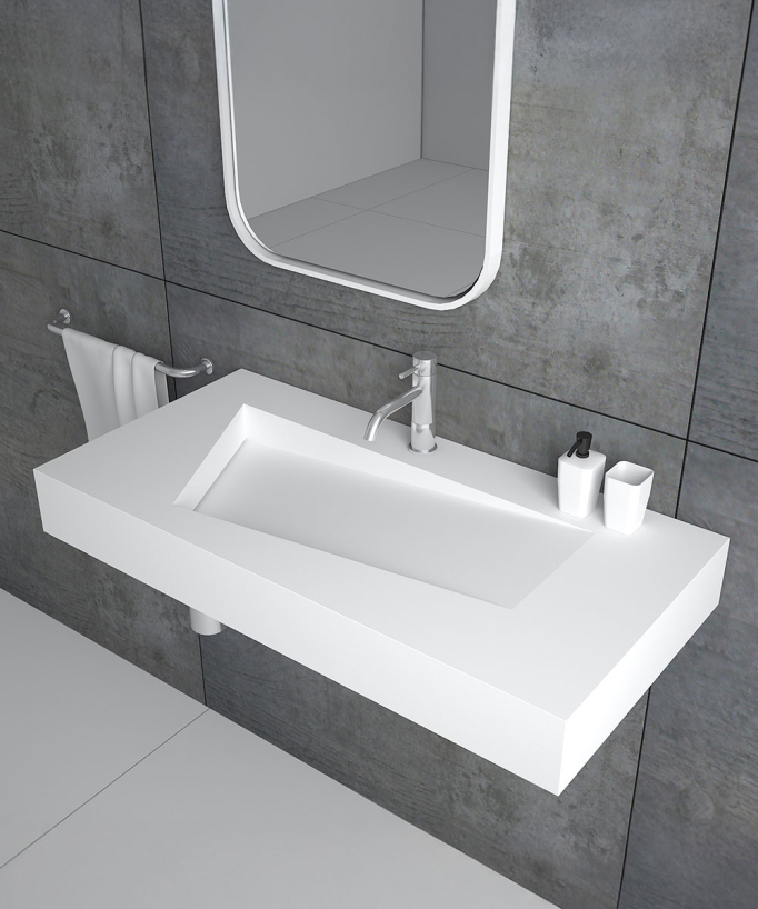 Kipushi Wall-Hung Basin - Matte White