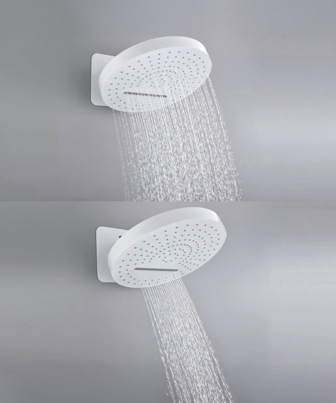 Thermostatic Concealed Shower Mixer Pack with Rain and Waterfall Head - White