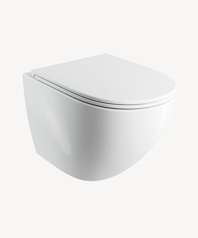 Ottawa Comfort Rimless Wall-Hung Toilet with Soft-Close Seat - White