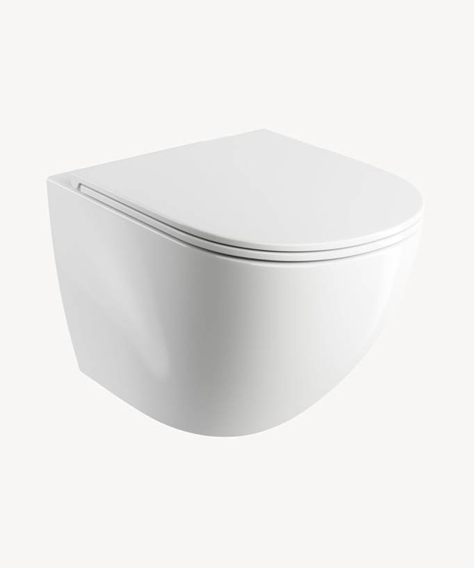 Ottawa Rimless Wall-Hung Toilet with Soft-Close Seat - White