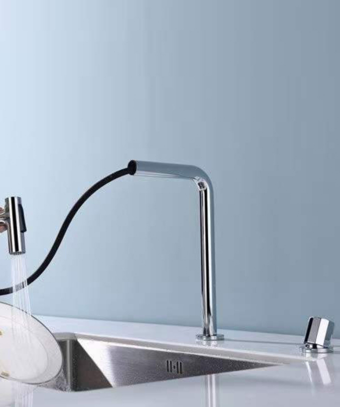 2-Hole Kitchen Mixer with Spray Head