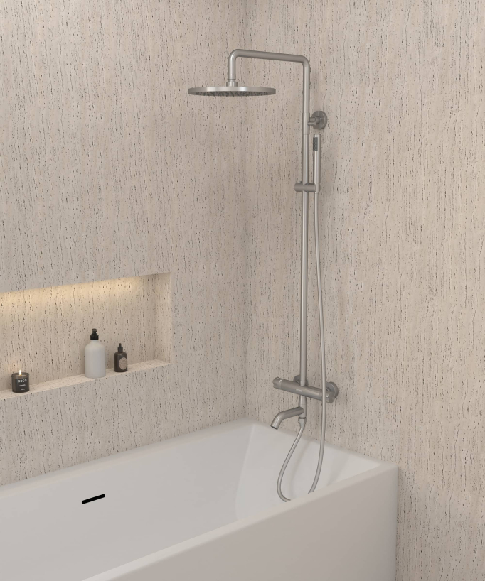 Thermostatic Bath Shower Column with Anti-Scald Safety - Corbeau