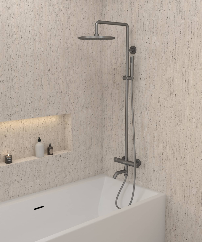 Thermostatic Bath Shower Column with Anti-Scald Safety - Corbeau