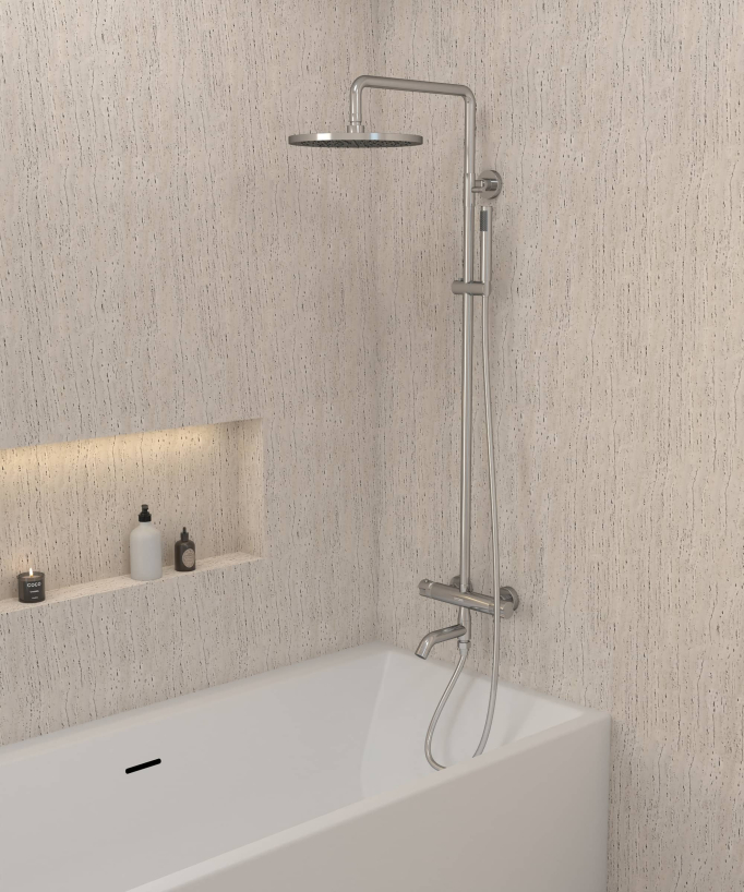 Thermostatic Bath Shower Column with Anti-Scald Safety - Corbeau