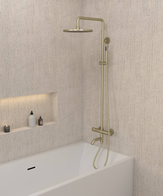 Thermostatic Bath Shower Column with Anti-Scald Safety - Corbeau