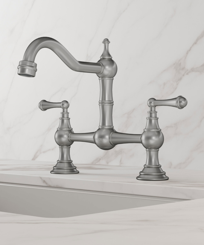 Retro Style Deck-Mounted Sink Mixer