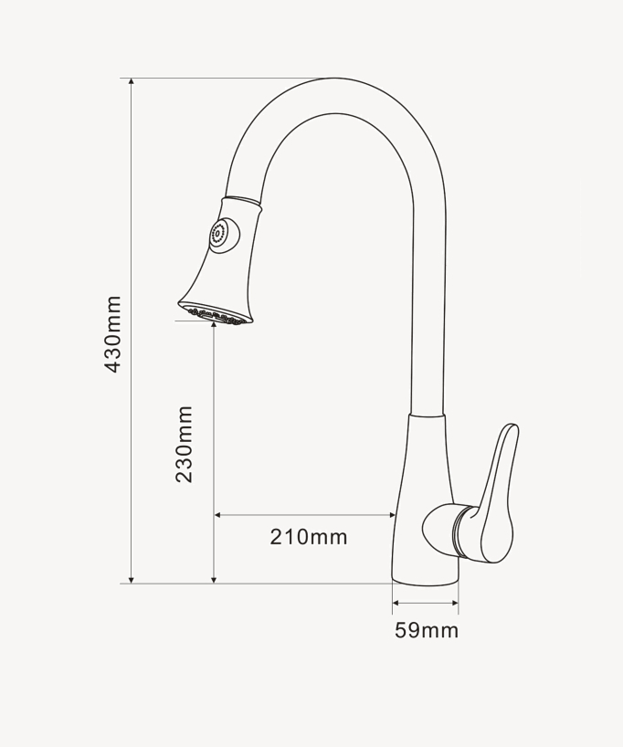 Deck-Mounted Sink Mixer Tap with Pull-Out Spray - Saona