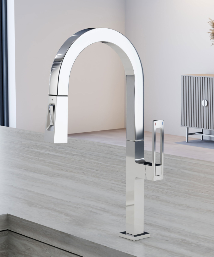Modern High Sink Mixer with Spray Head