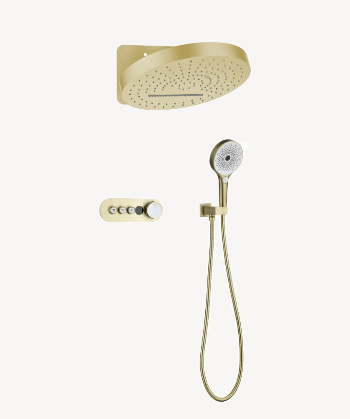 Thermostatic Concealed Shower Mixer Pack with Rain and Waterfall Head