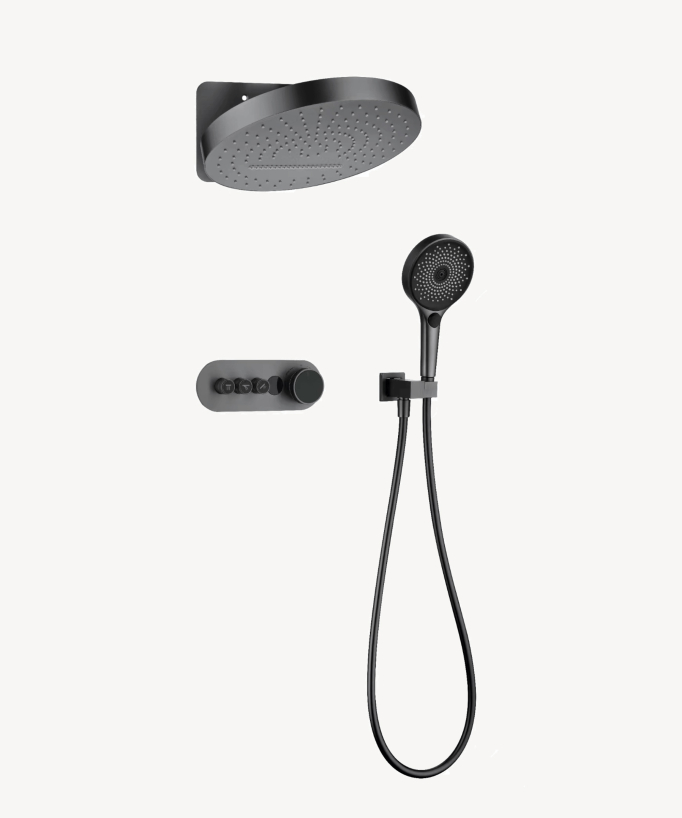 Thermostatic Concealed Shower Mixer Pack with Rain and Waterfall Head