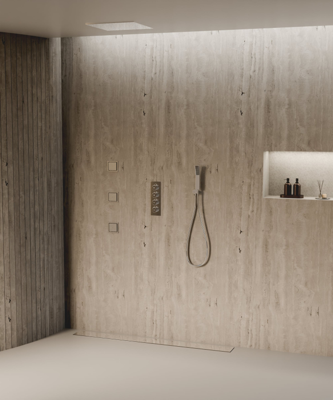 500 mm Thermostatic Ceiling-Concealed Shower Sky with 3 Body Jets - Sirius