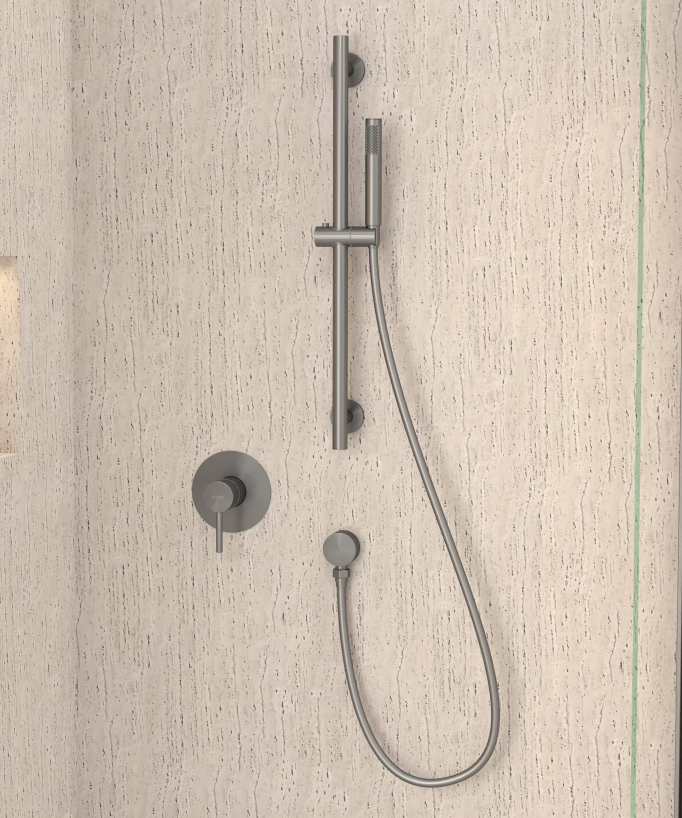 Concealed Shower Mixer with Rail and Hand Shower Set - Corbeau