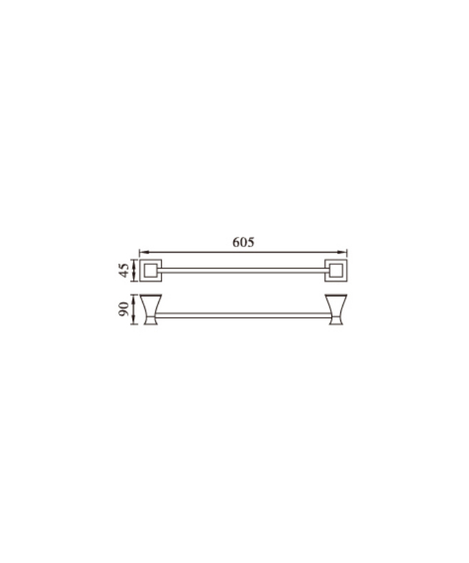 Chloe Wall-Mounted Towel Rail - Gold