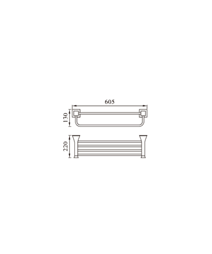 Chloe Wall-Mounted Towel Rack - Gold