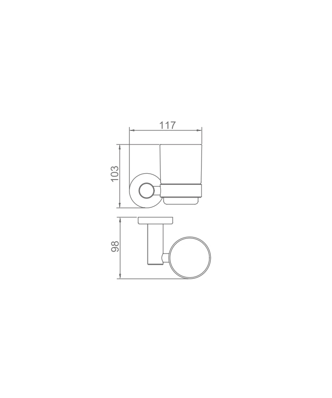 Corbeau Wall-Mounted Tumbler Holder - Brushed Rose Gold