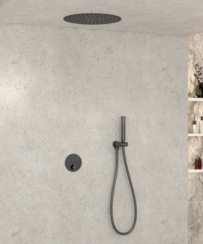 Thermostatic Shower Pack with Round Concealed Head