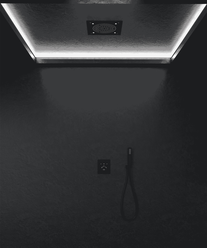 Thermostatic Shower Pack with LED Ceiling-Concealed Rain Head - Sirius