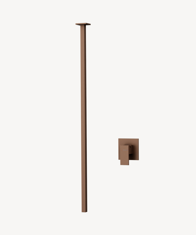 Ceiling-mounted basin mixer tap Brushed rose gold – Sirius