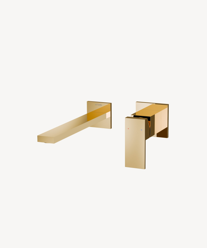 Wall-Mounted Basin Mixer, Gold - Sirius