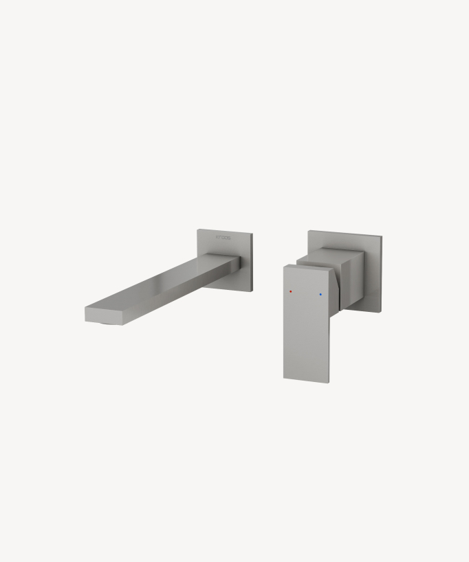Wall-Mounted Basin Mixer, Brushed Nickel - Sirius