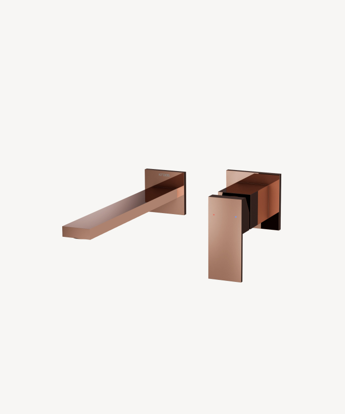 Wall-Mounted Basin Mixer, Rose Gold - Sirius