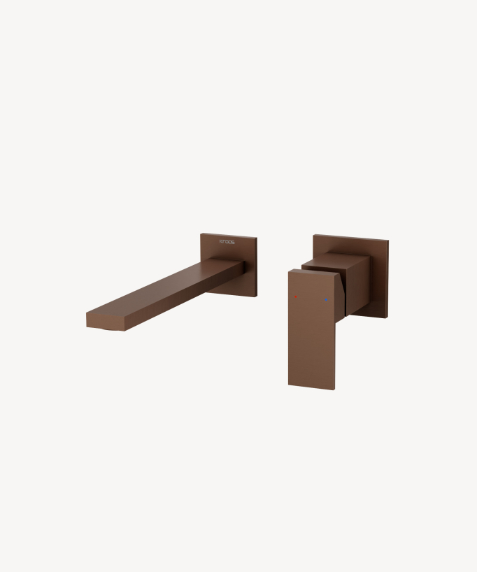 Wall-Mounted Basin Mixer, Brushed Rose Gold - Sirius