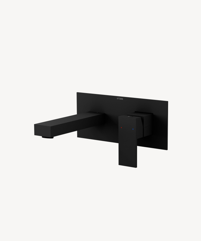 Wall-Mounted Basin Mixer Tap, Black - Sirius