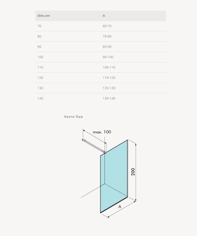 Single Screen-Printed Fixed Shower Screen