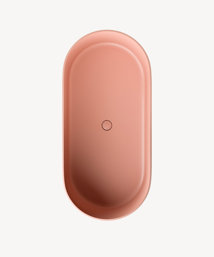 Ovo Freestanding Mineral Composite Bath - Coral