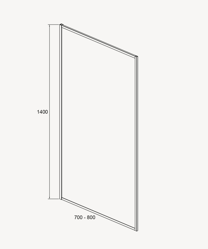 Guadra Fixed Bath Screen - Black