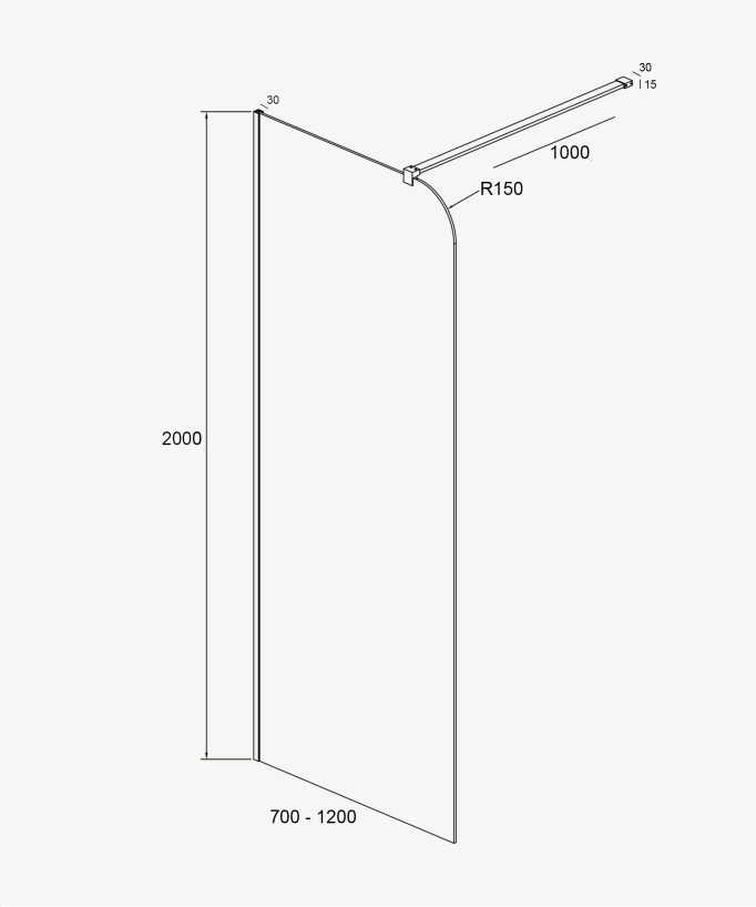 Beja Smoked Glass Shower Screen - Brushed Rose Gold Finish