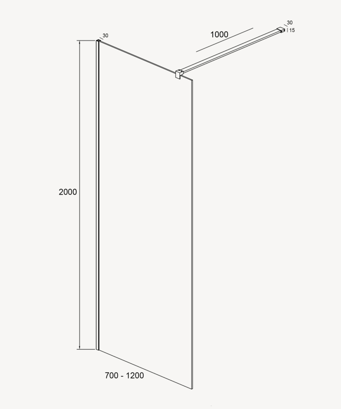 Seia Black Smoked Glass Shower Screen