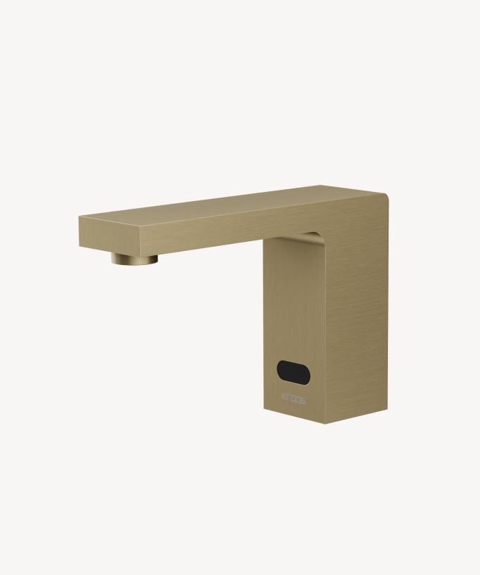 Automatic basin tap, cold water, brushed gold – Sirius