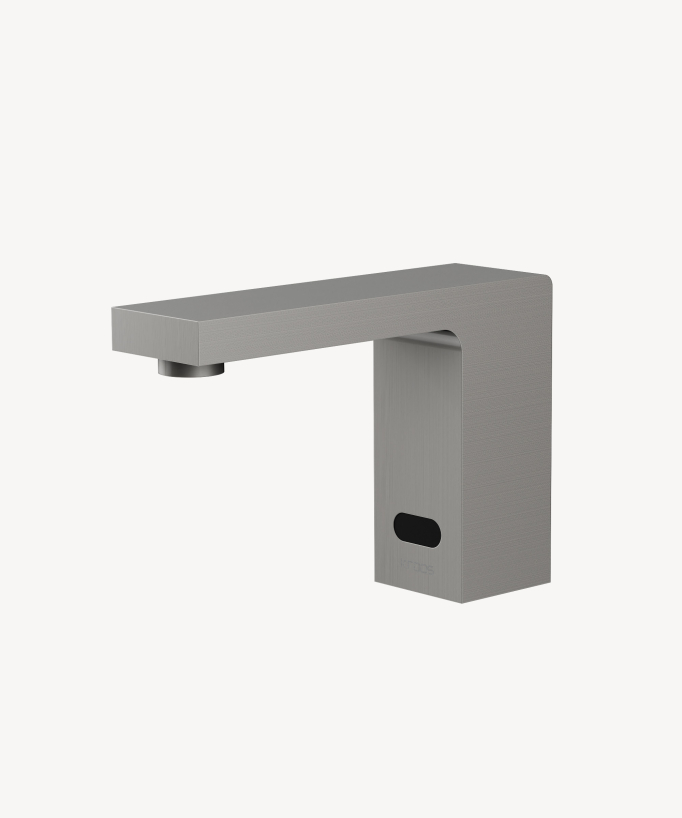 Automatic basin tap, cold water, brushed nickel – Sirius