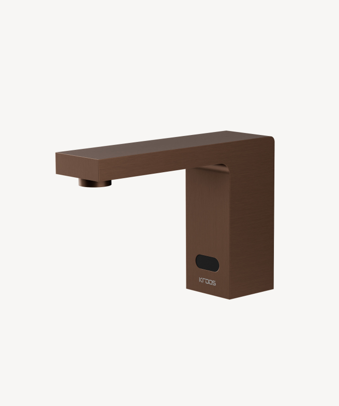 Automatic basin tap, cold water, brushed rose gold – Sirius