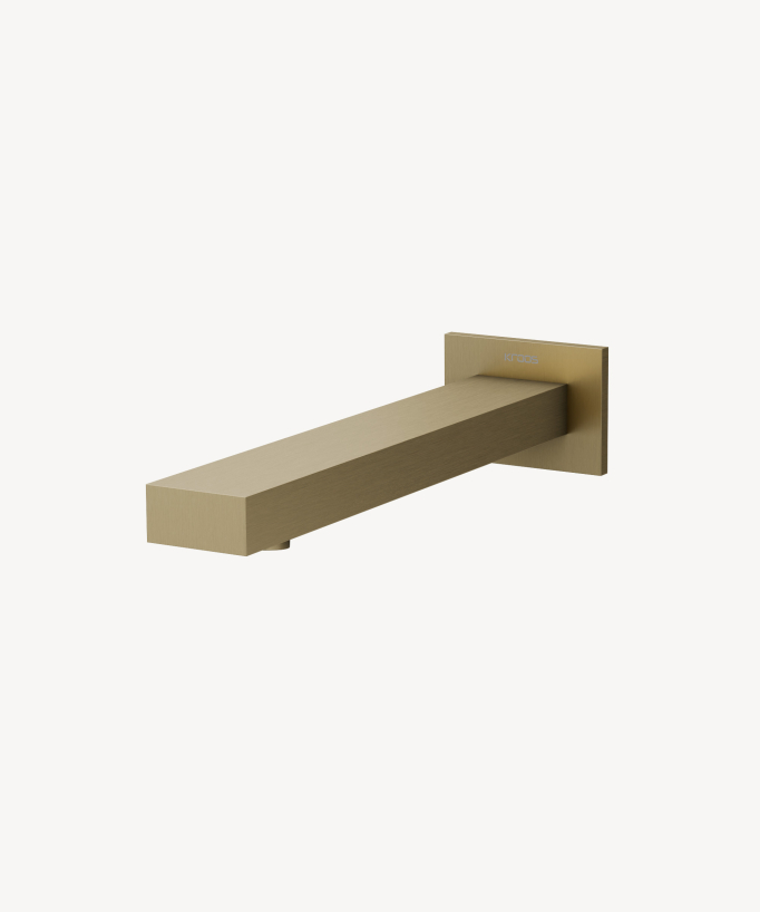Wall-mounted automatic basin tap, cold water, brushed gold – Sirius