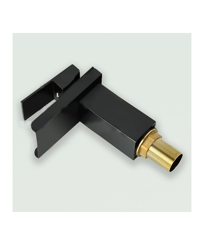 Modern Solid Brass Basin Mixer Tap - Solid Black