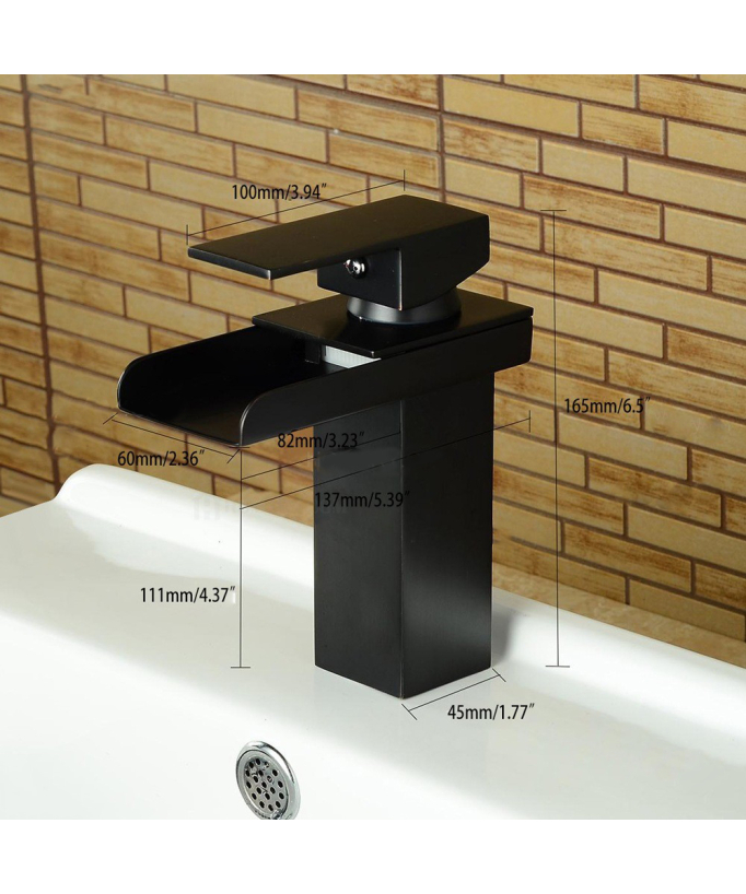 Modern Solid Brass Basin Mixer Tap - Solid Black