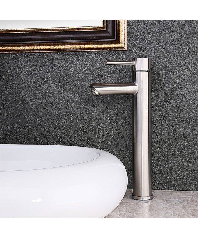 Sophisticated Tall Basin Mixer, Brushed Nickel