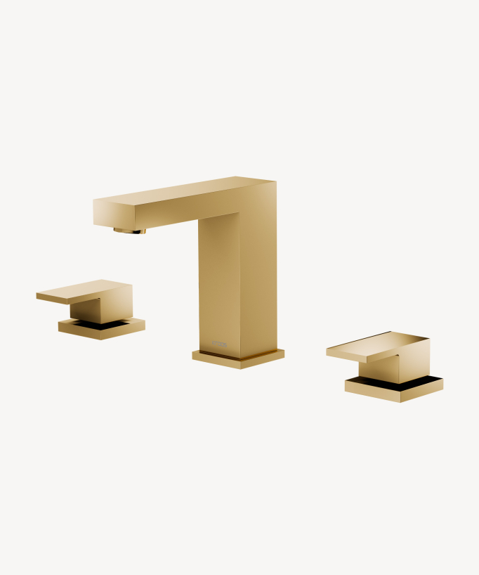3-Hole Deck-Mounted Basin Mixer, Gold - Sirius