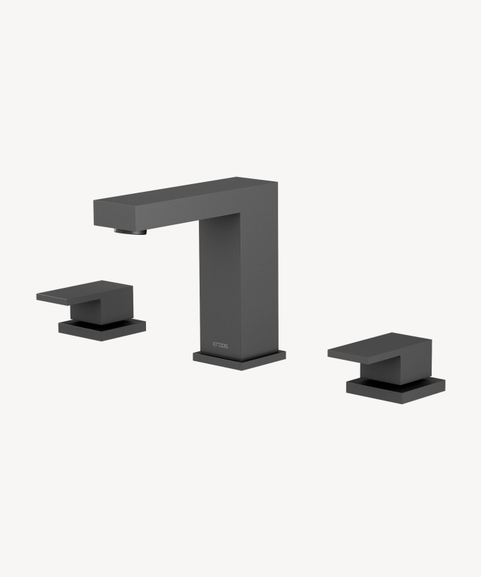 3-Hole Deck-Mounted Basin Mixer, Gunmetal - Sirius