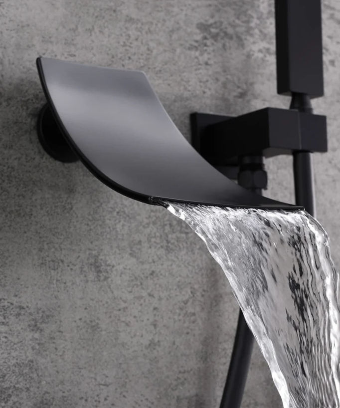 Concealed Bath-Shower Mixer Tap - Black - Matera
